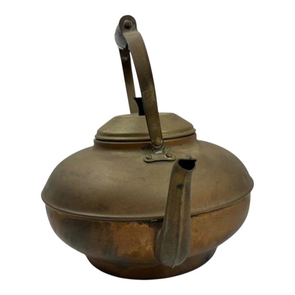 Vintage Copper Teapot with Black Handle – Made in Portugal Rustic Kettle‎